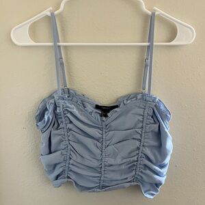Forever 21 Light Blue Ruched Tank Top